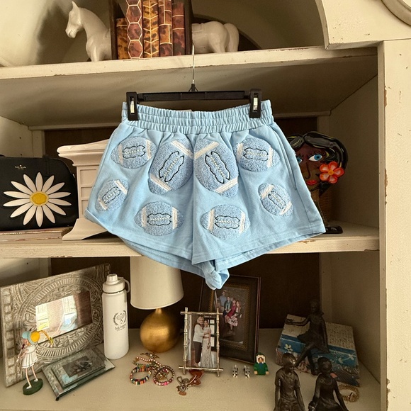 Queen of Sparkles light blue football shorts XS UNC Carolina - Picture 3 of 5